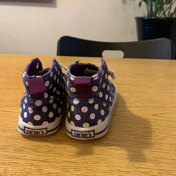 Carter’s Hightops navy white polka dots girl us 8 - Picture 4 of 6